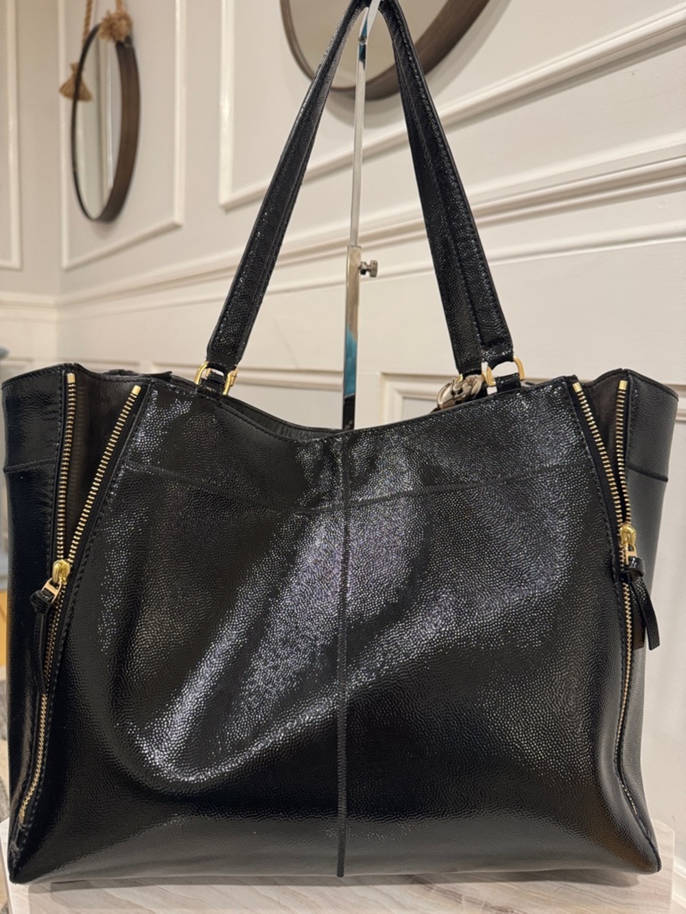 Tory Burch Ivy Side Zip Patent Leather Tote - Picture 9 of 17